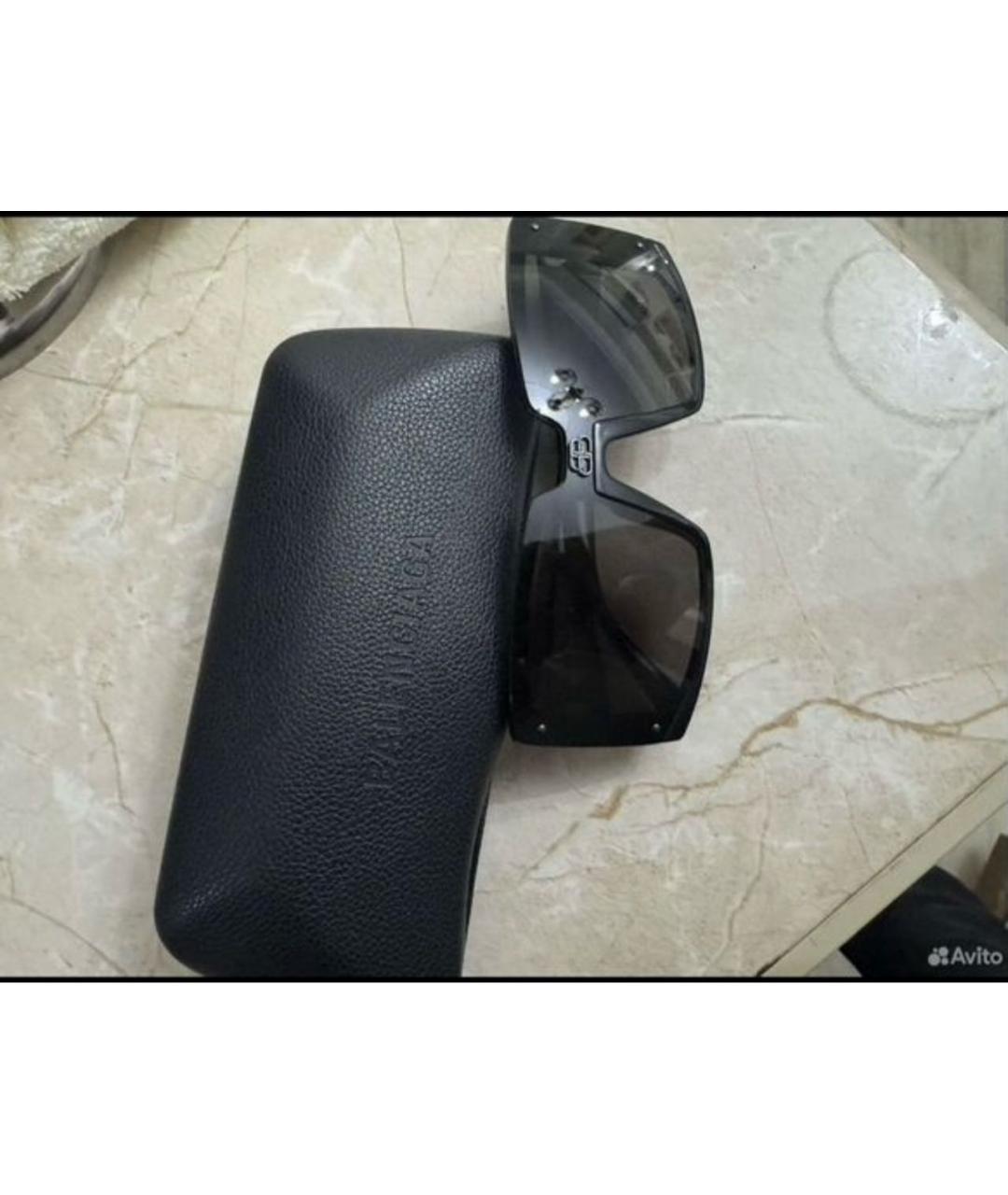 BALENCIAGA Черные пластиковые солнцезащитные очки, фото 3