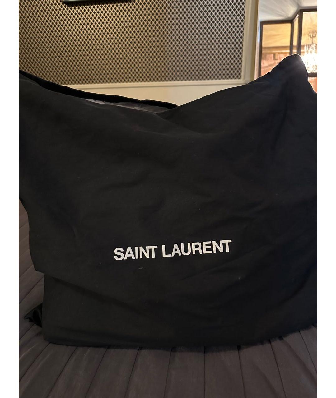 SAINT LAURENT Черная кожаная сумка с короткими ручками, фото 5