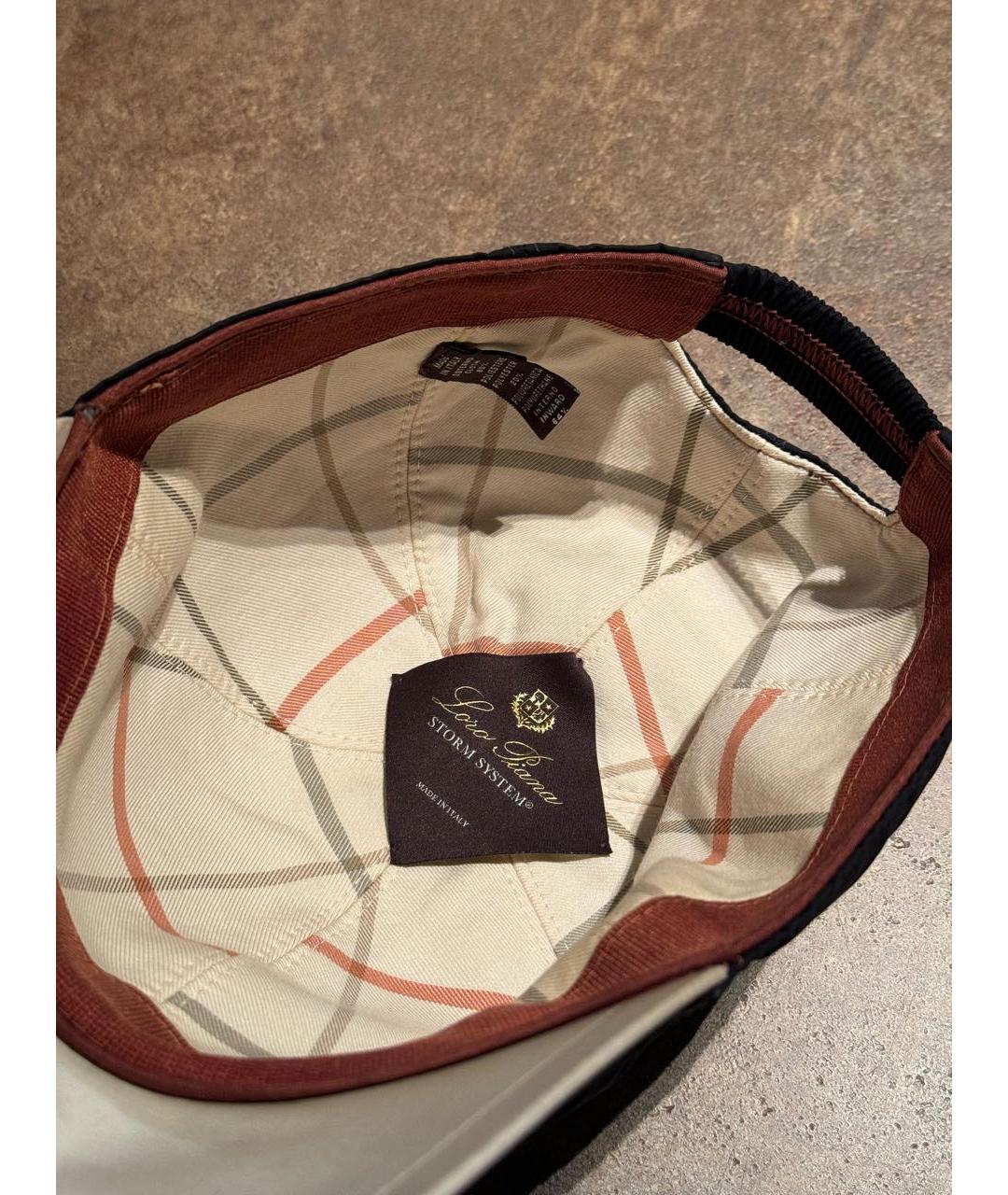 LORO PIANA Темно-синяя синтетическая кепка/бейсболка, фото 3