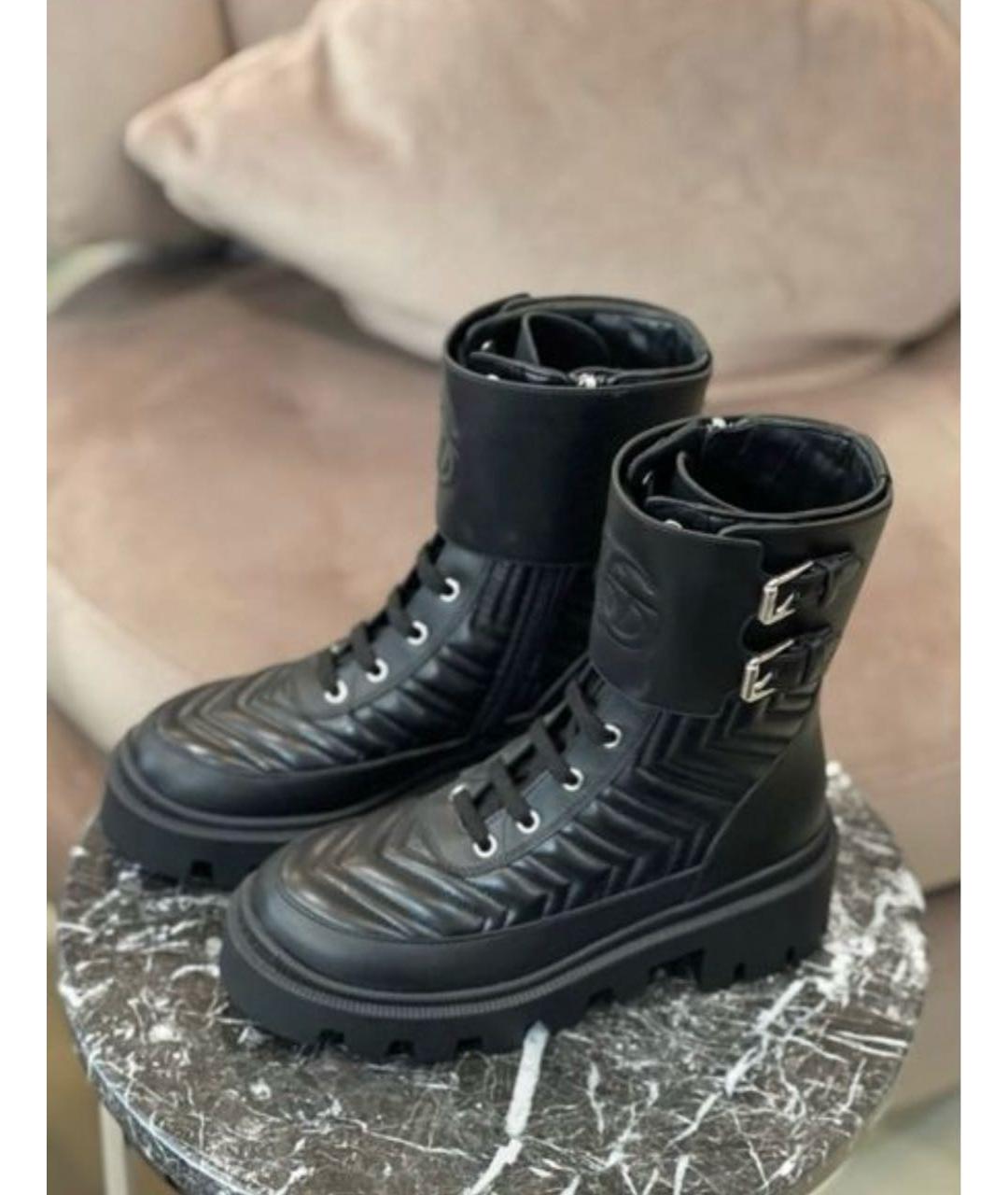 GUCCI Черные кожаные полусапоги, фото 3