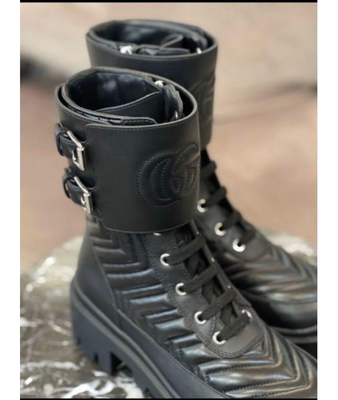 GUCCI Черные кожаные полусапоги, фото 9