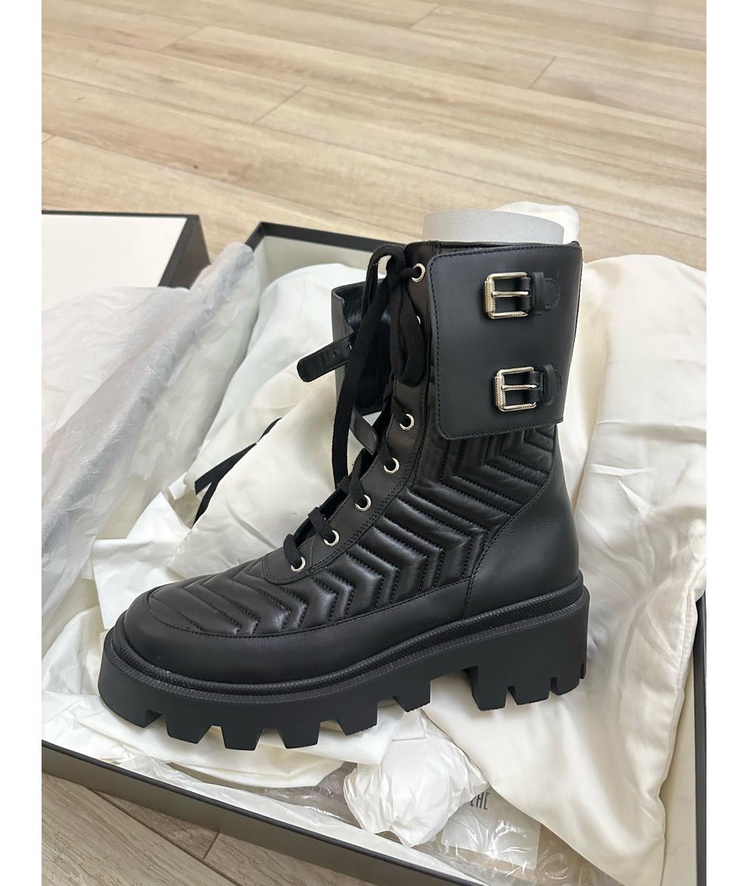 GUCCI Черные кожаные полусапоги, фото 7