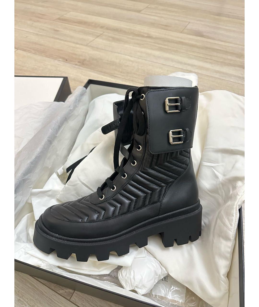 GUCCI Черные кожаные полусапоги, фото 6