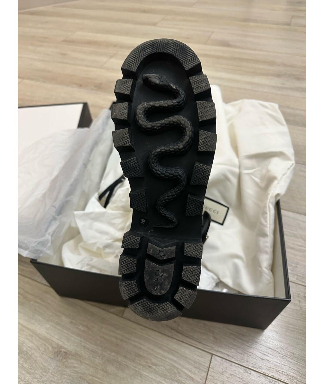 GUCCI Черные кожаные полусапоги, фото 8