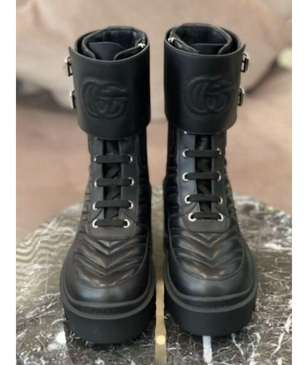 GUCCI Черные кожаные полусапоги, фото 2