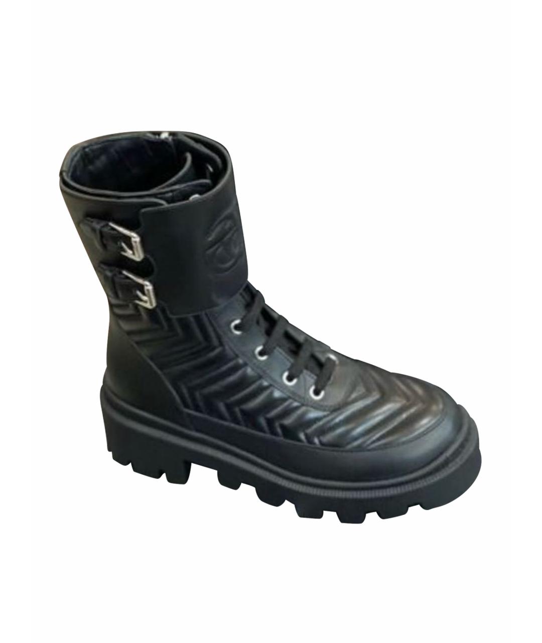 GUCCI Черные кожаные полусапоги, фото 1