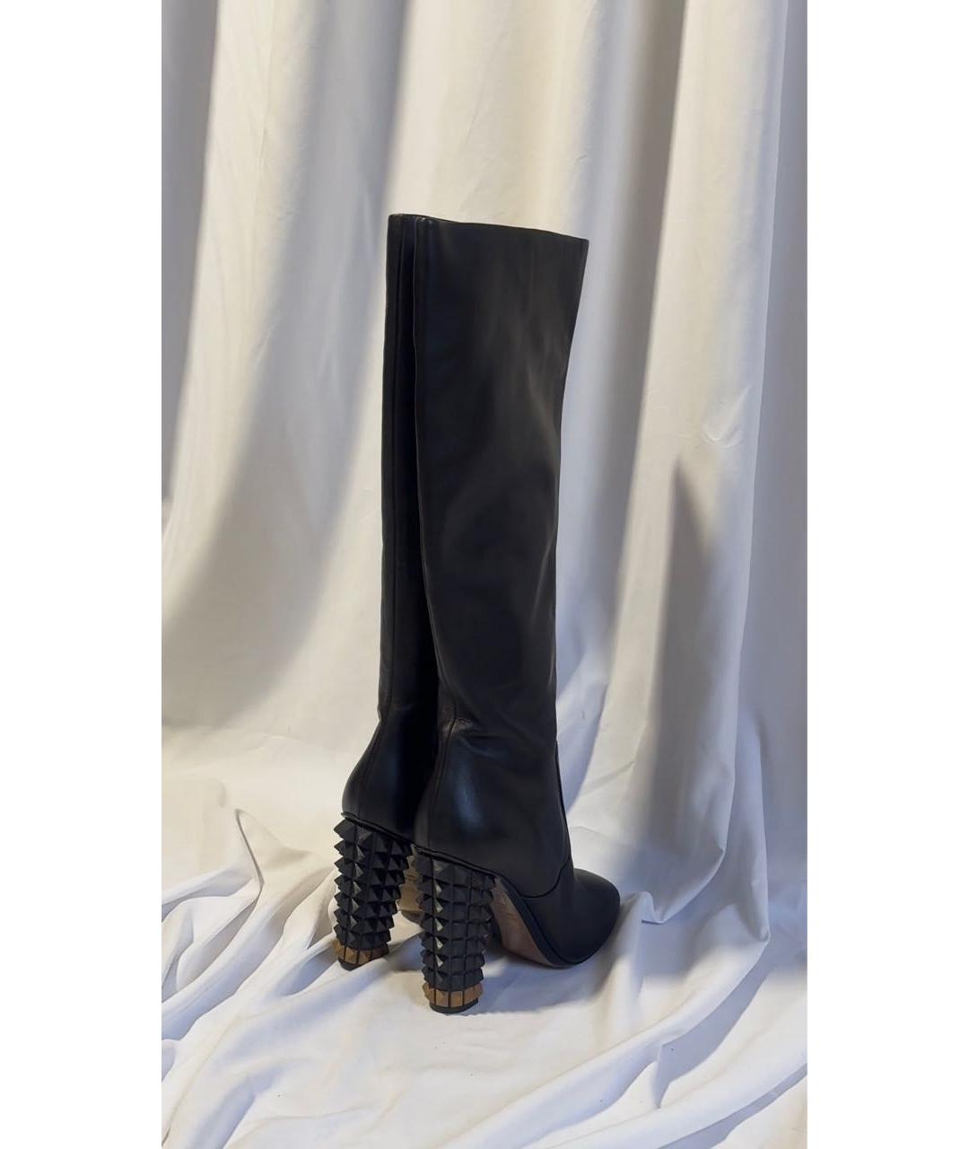 FENDI Черные кожаные сапоги, фото 4