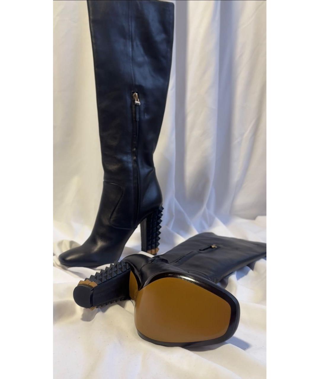 FENDI Черные кожаные сапоги, фото 5