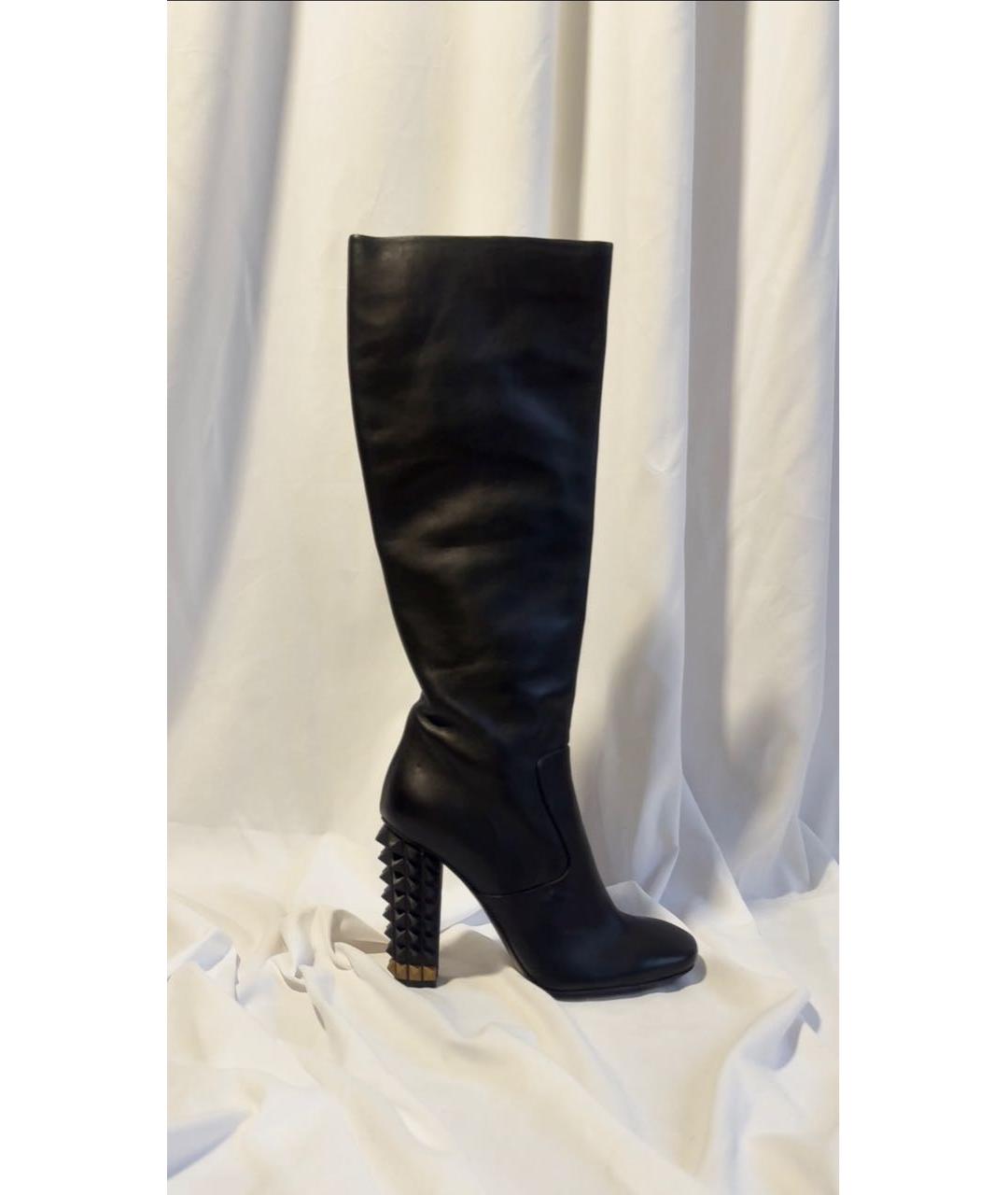 FENDI Черные кожаные сапоги, фото 9