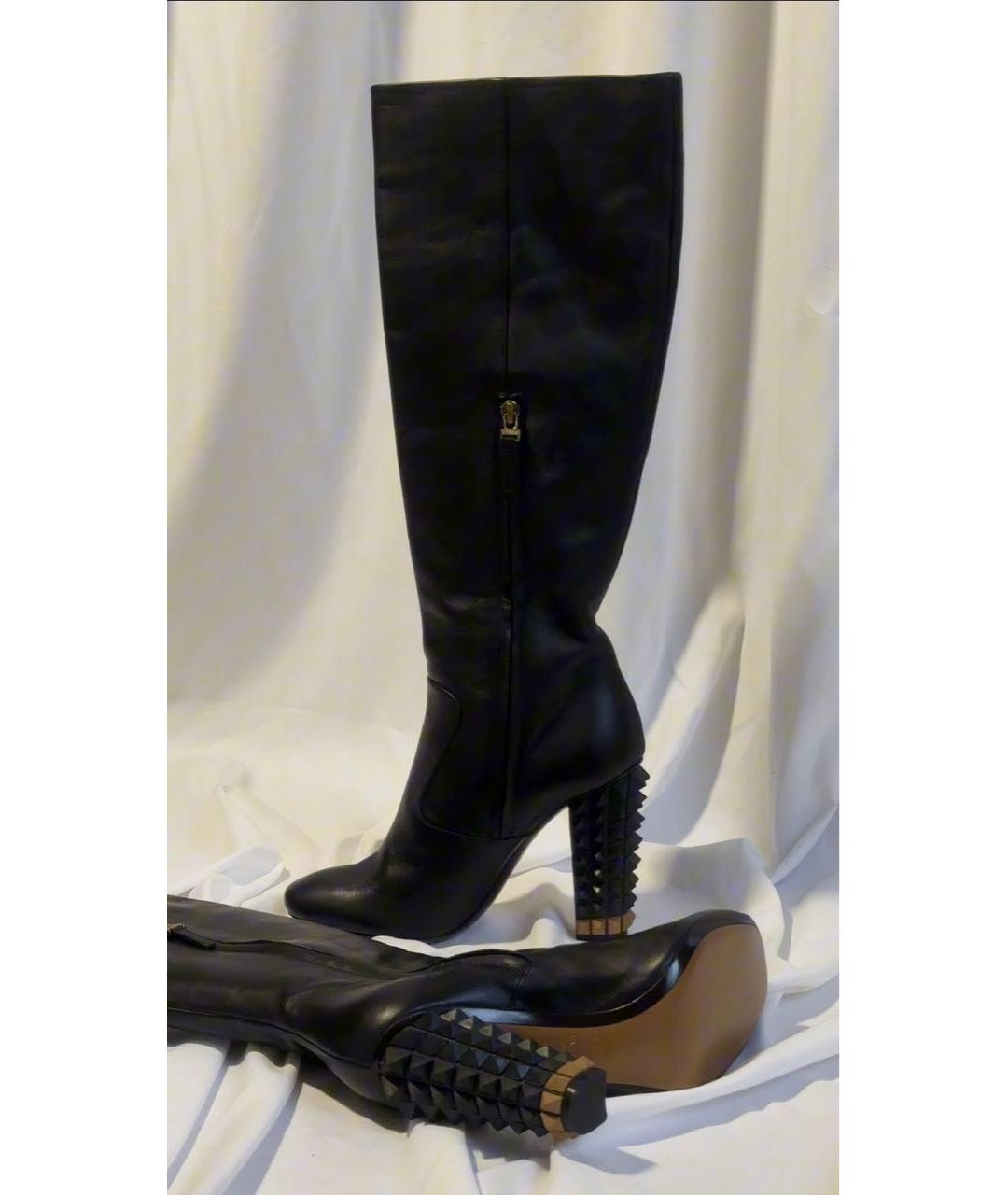 FENDI Черные кожаные сапоги, фото 7