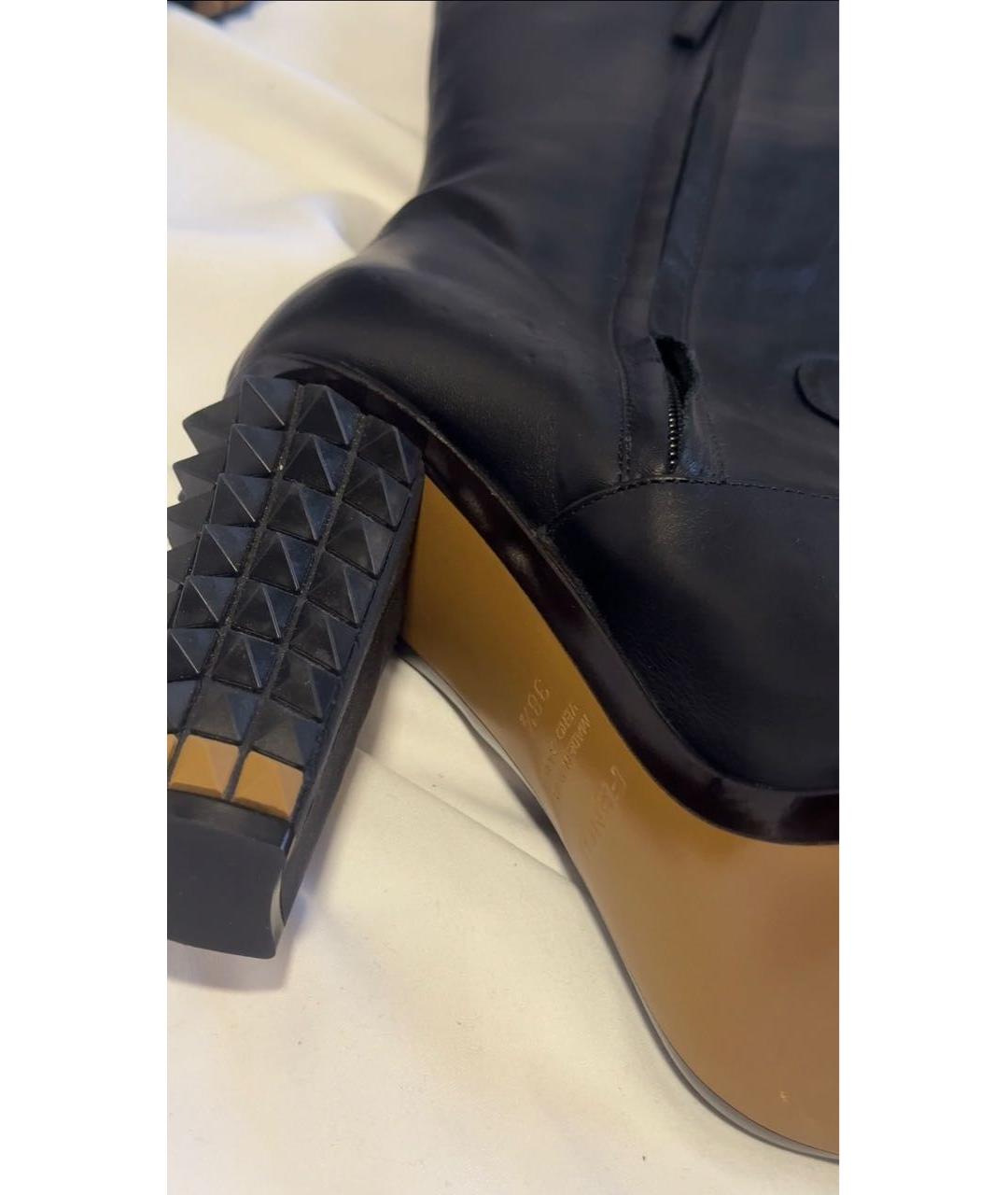 FENDI Черные кожаные сапоги, фото 8