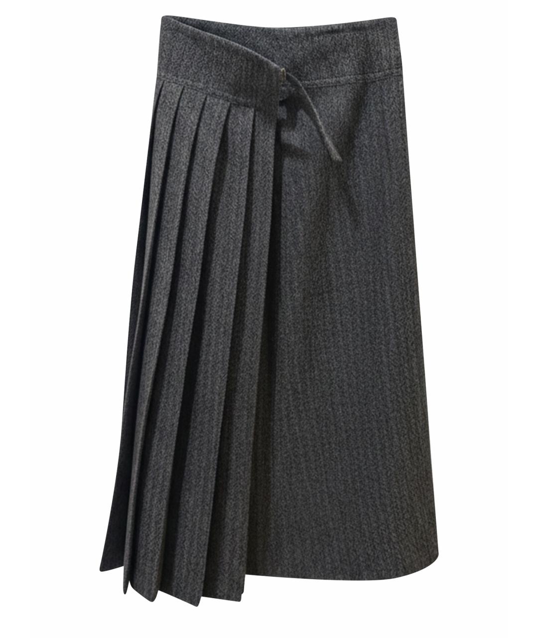 YOHJI YAMAMOTO Серая шерстяная юбка макси, фото 1