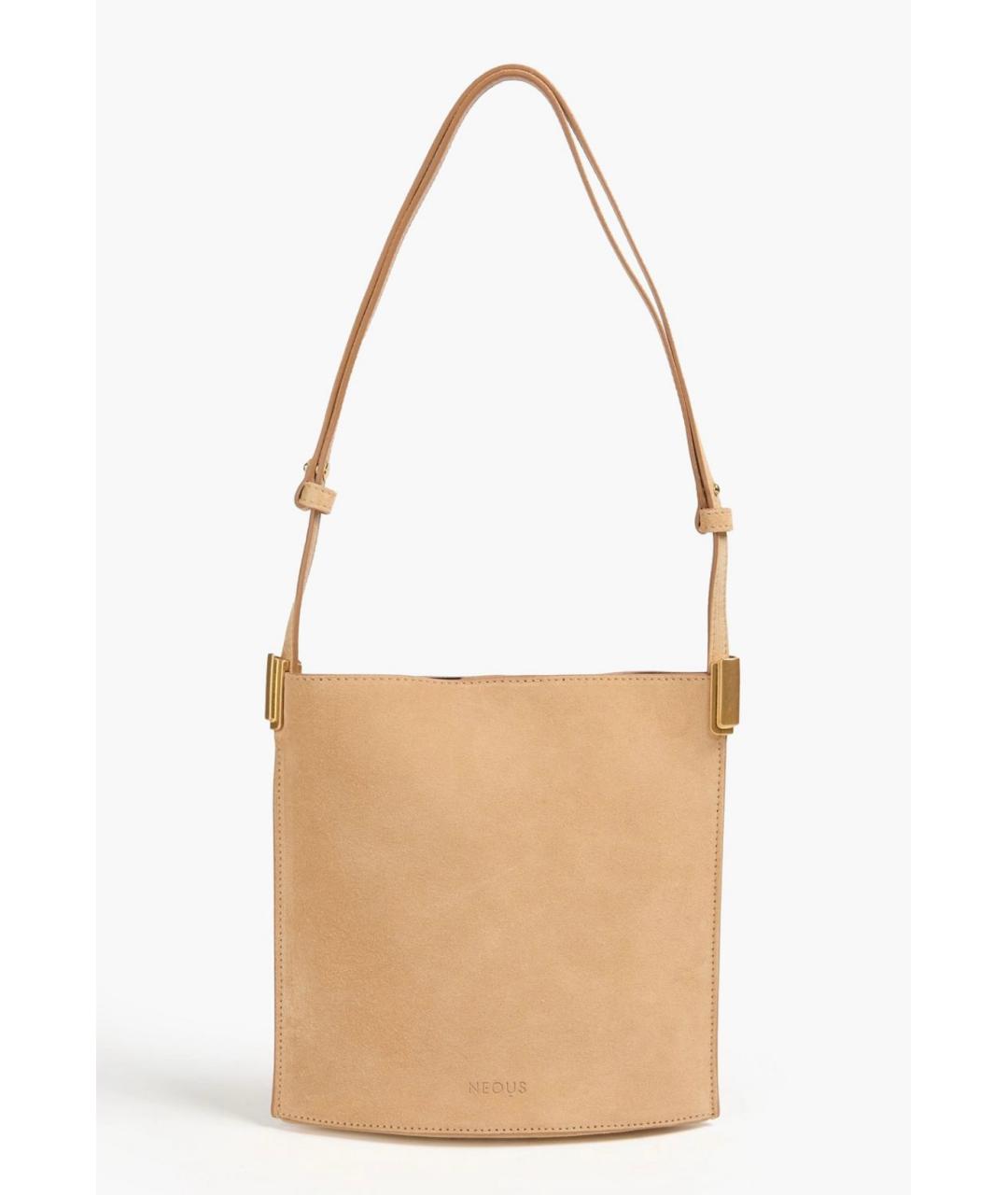 NEOUS Бежевая замшевая сумка через плечо, фото 5
