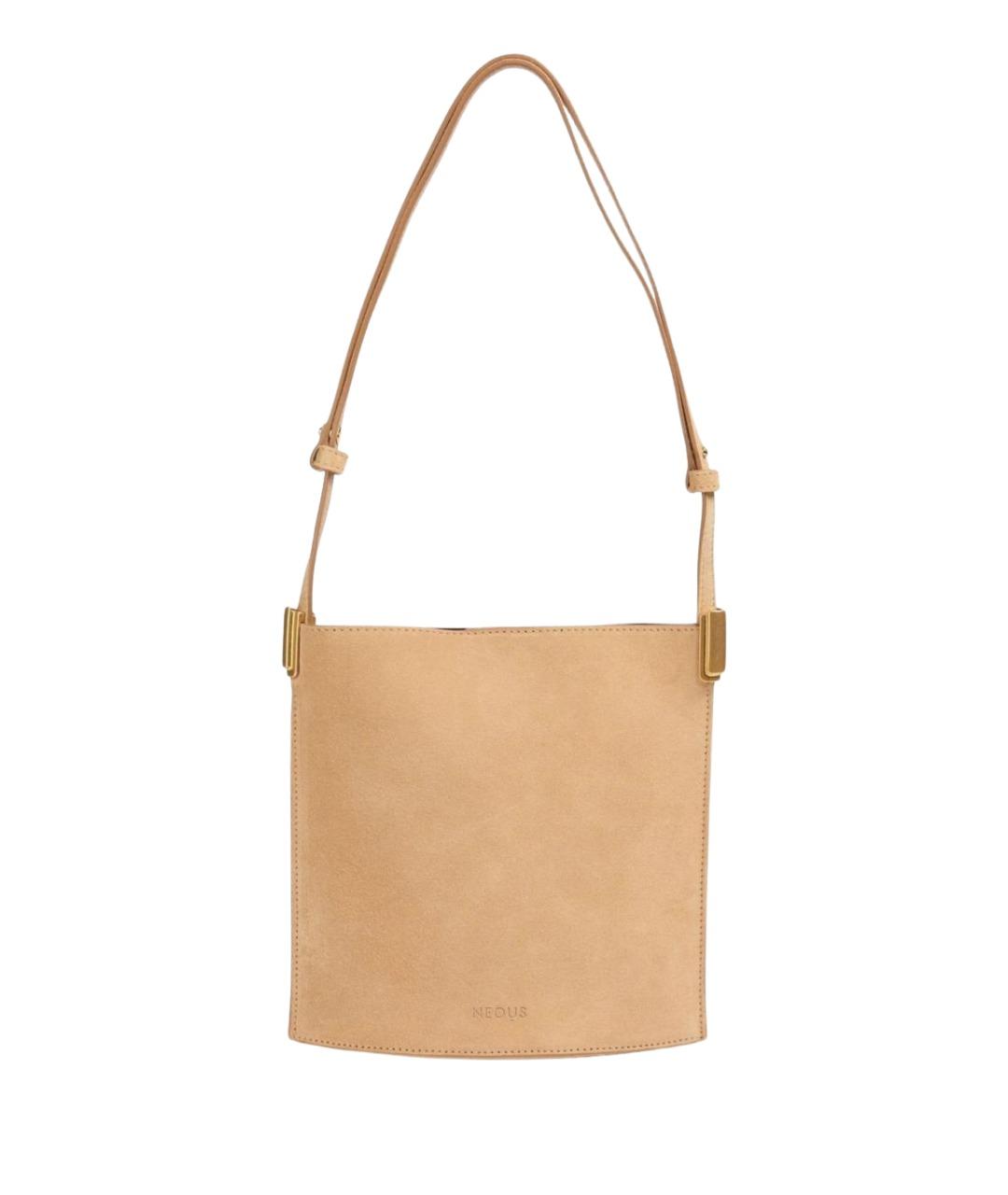 NEOUS Бежевая замшевая сумка через плечо, фото 1
