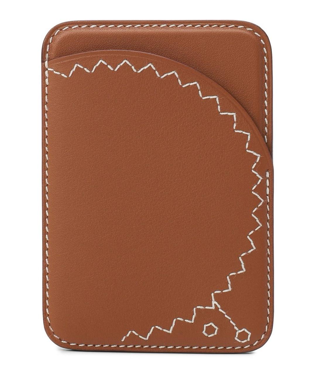 HERMES Коричневый кожаный кардхолдер, фото 1