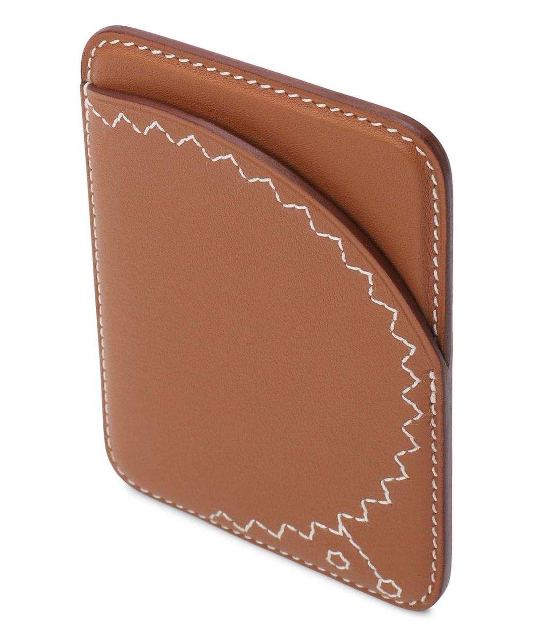 HERMES Коричневый кожаный кардхолдер, фото 2