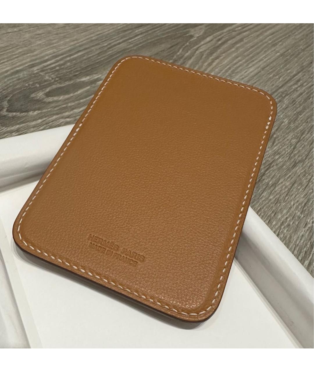 HERMES Коричневый кожаный кардхолдер, фото 6