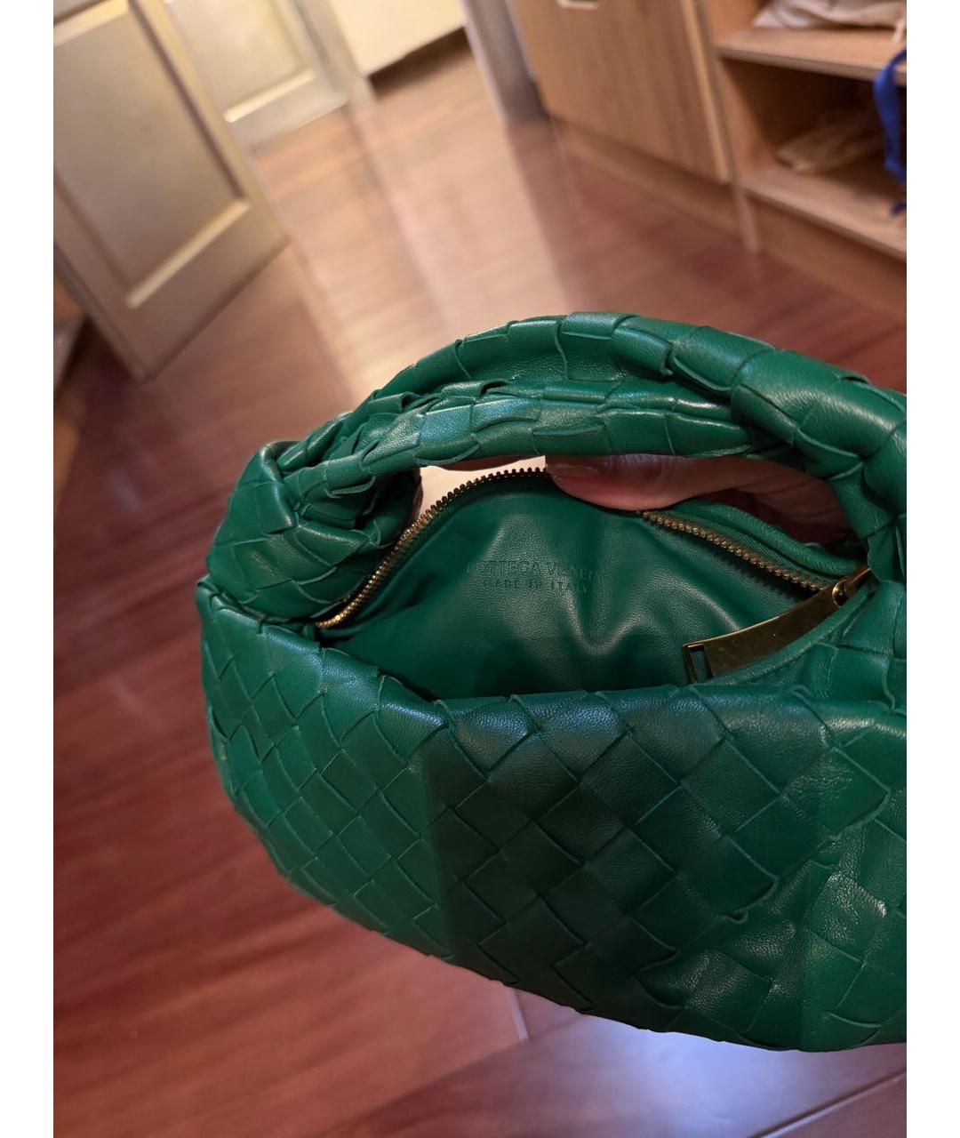 BOTTEGA VENETA Зеленая кожаная сумка с короткими ручками, фото 3