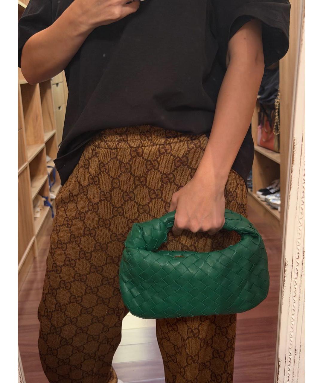 BOTTEGA VENETA Зеленая кожаная сумка с короткими ручками, фото 5