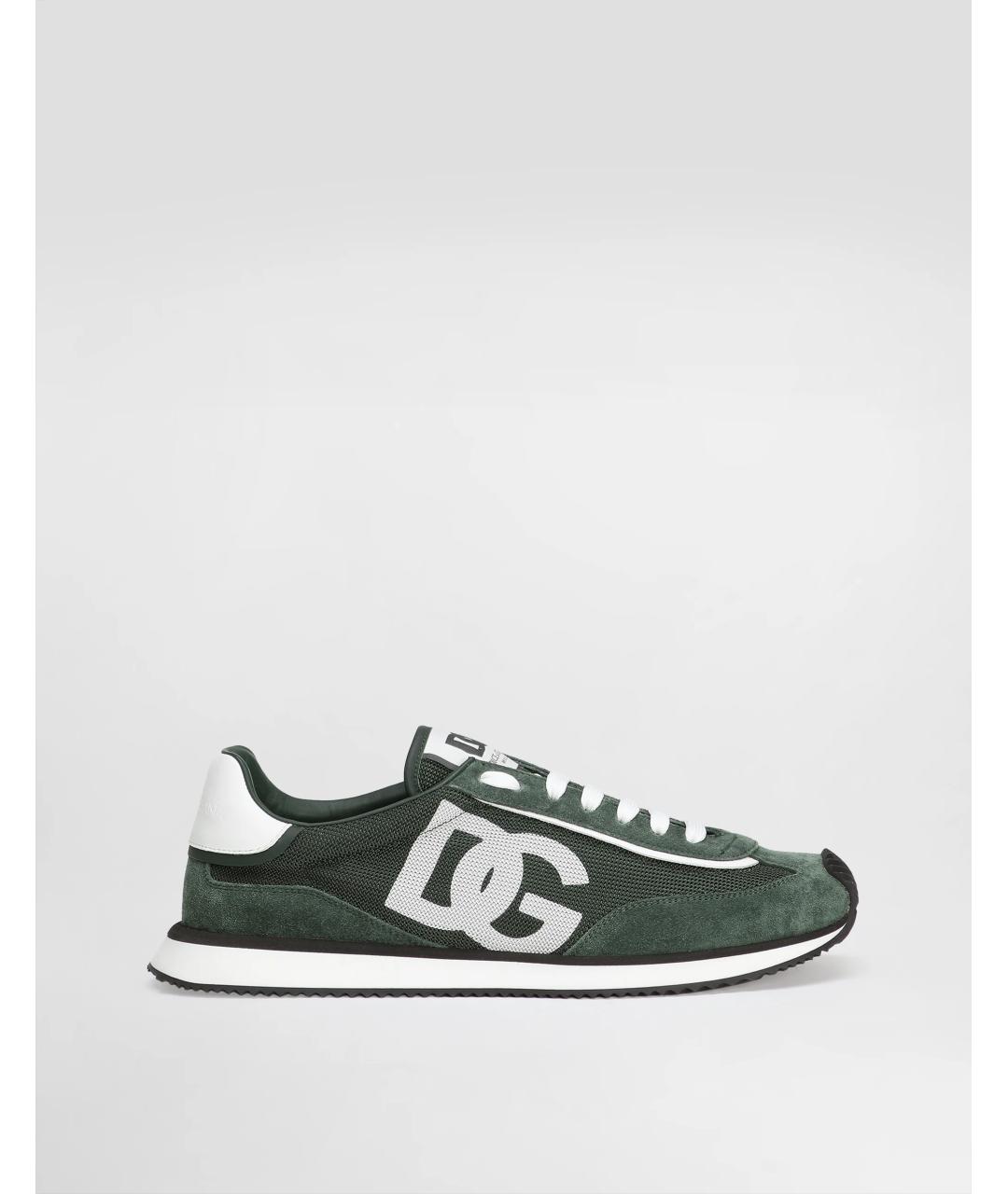 DOLCE&GABBANA Зеленые текстильные низкие кроссовки / кеды, фото 4