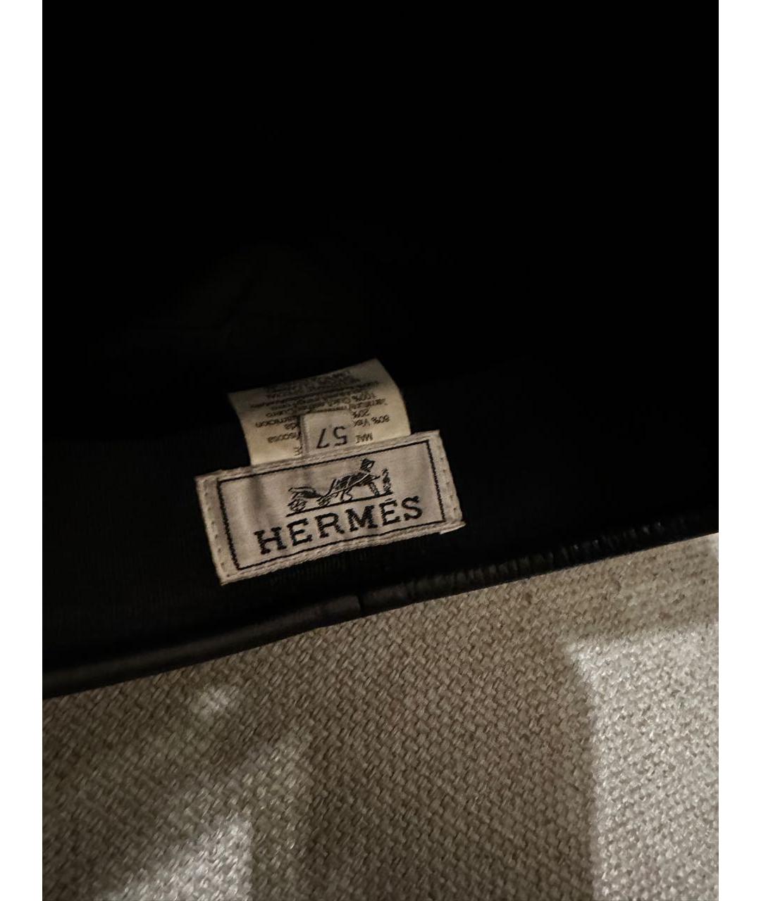 HERMES Черная бархатная шапка, фото 4