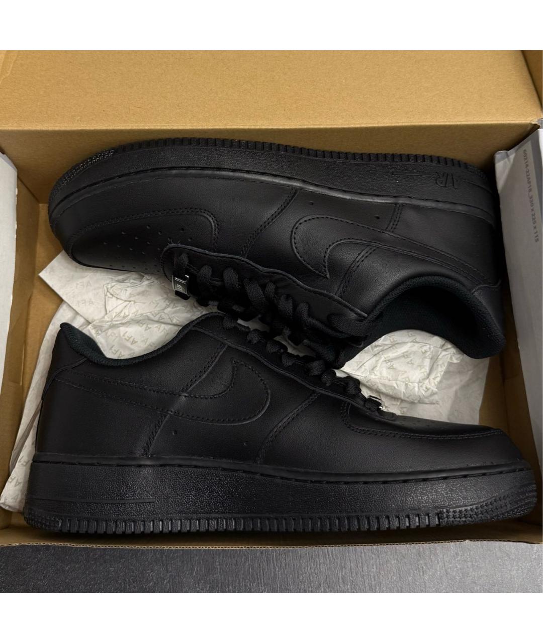 NIKE Черные кожаные низкие кроссовки / кеды, фото 5