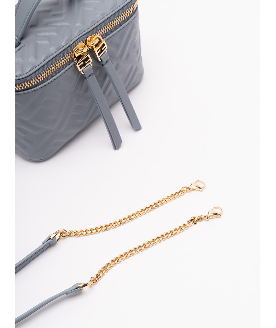 FENDI Голубая кожаная косметичка, фото 4