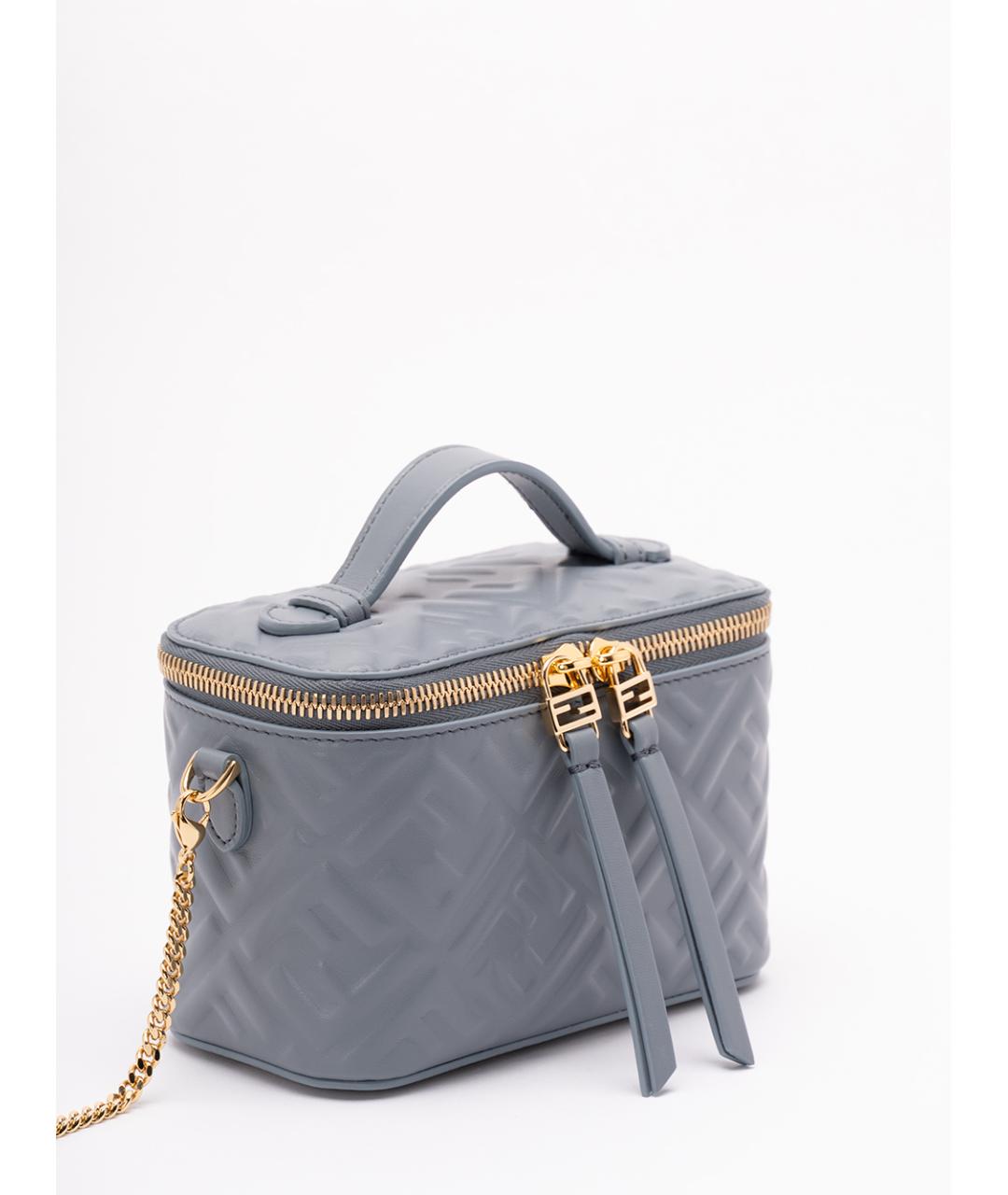 FENDI Голубая кожаная косметичка, фото 3