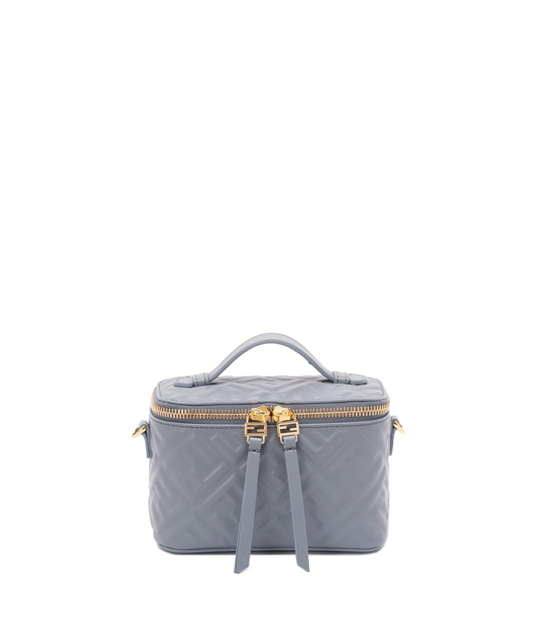 FENDI Голубая кожаная косметичка, фото 1