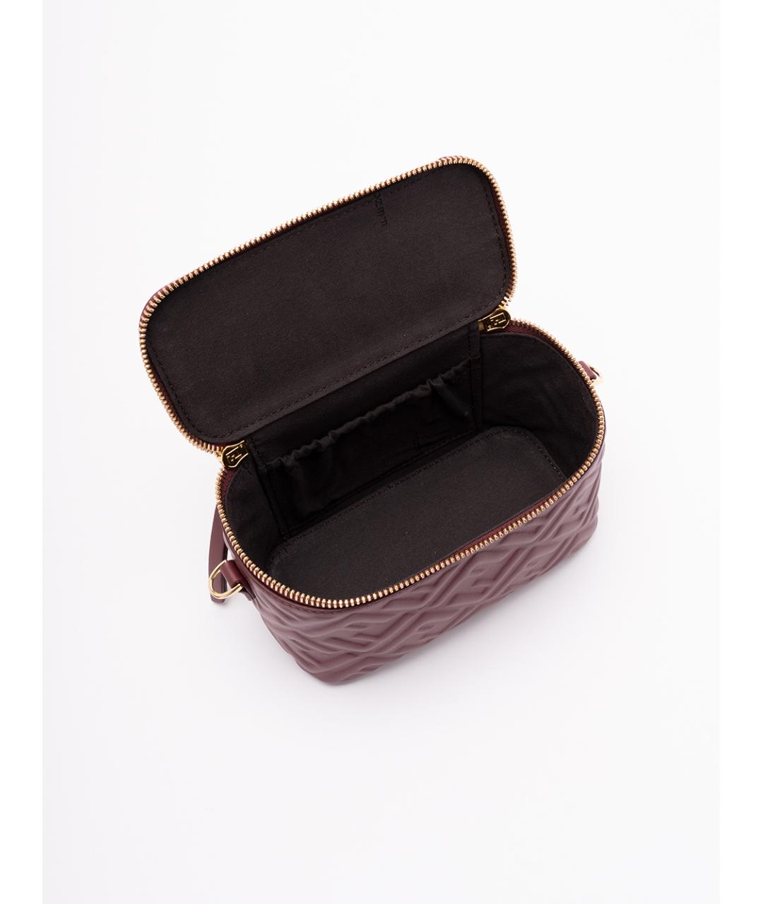 FENDI Бордовая кожаная сумка через плечо, фото 5