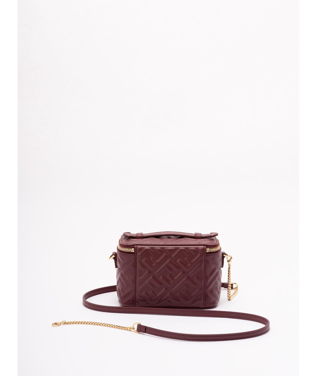 FENDI Бордовая кожаная сумка через плечо, фото 2
