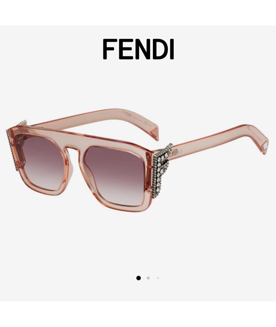 FENDI Розовые пластиковые солнцезащитные очки, фото 6