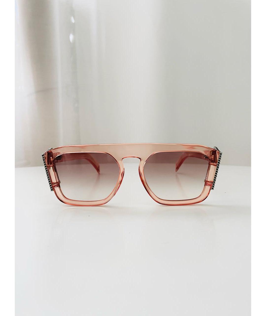 FENDI Розовые пластиковые солнцезащитные очки, фото 4