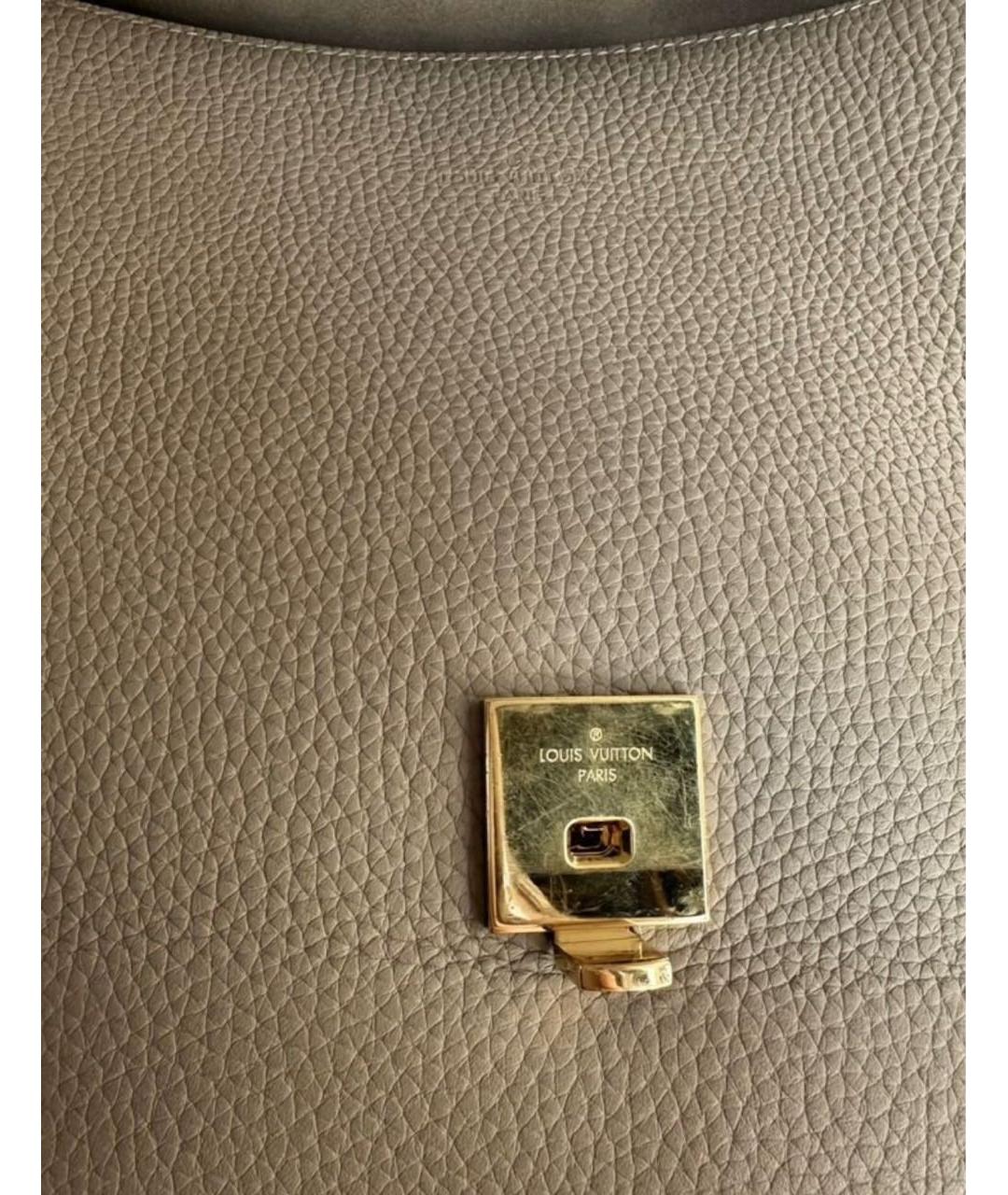 LOUIS VUITTON Бежевая кожаная сумка через плечо, фото 5