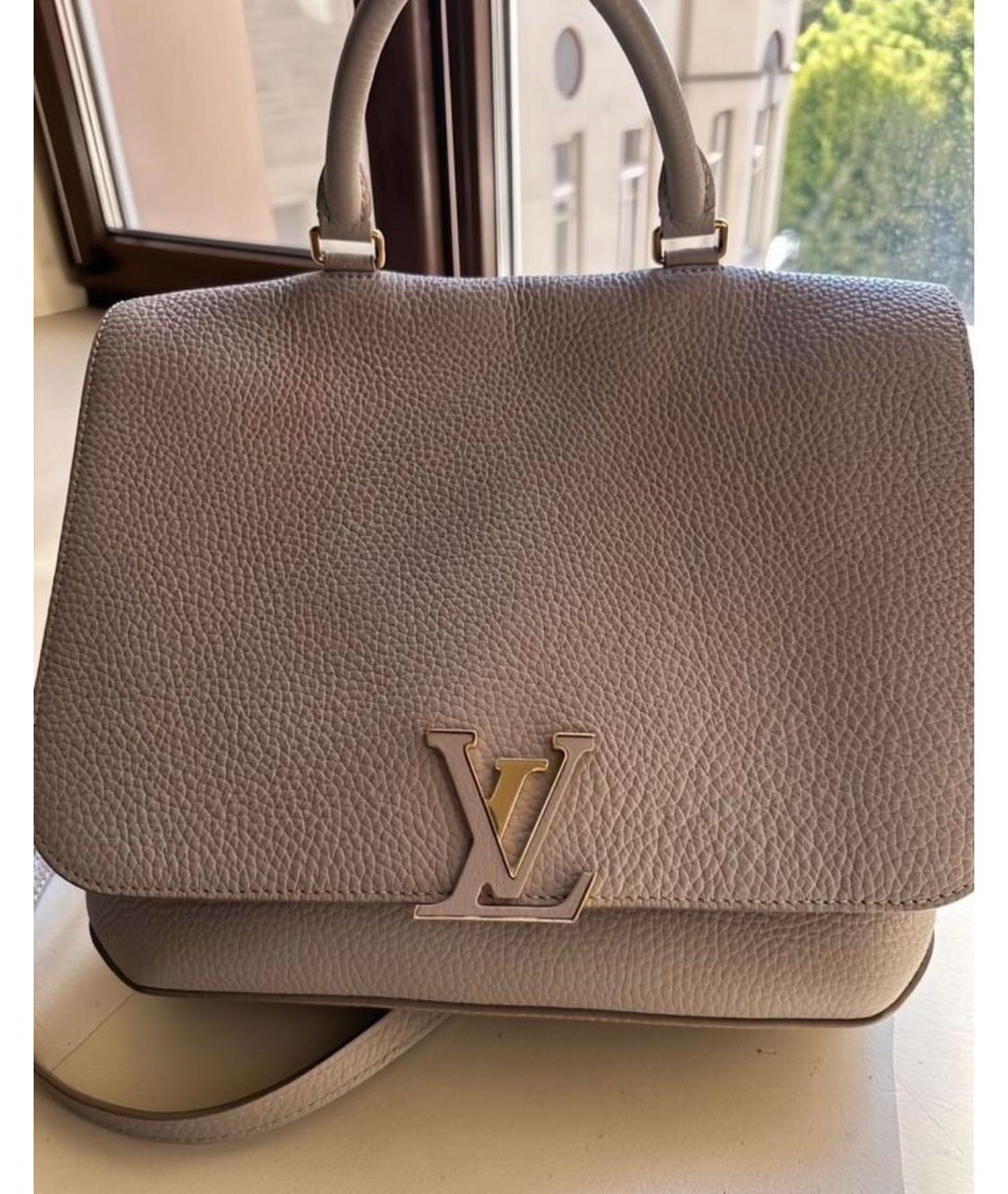 LOUIS VUITTON Бежевая кожаная сумка через плечо, фото 8