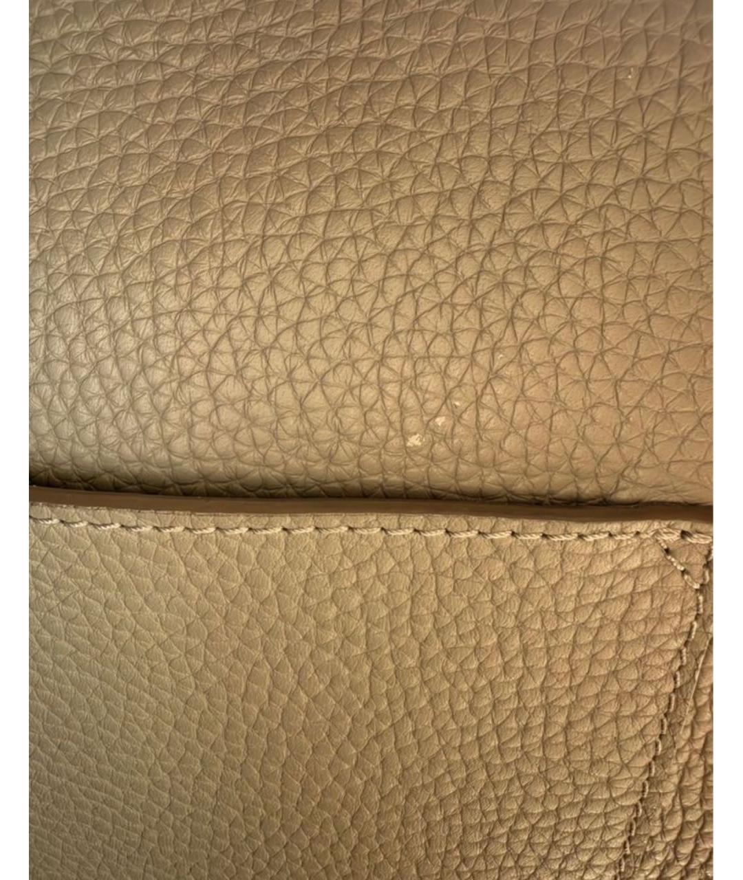 LOUIS VUITTON Бежевая кожаная сумка через плечо, фото 7