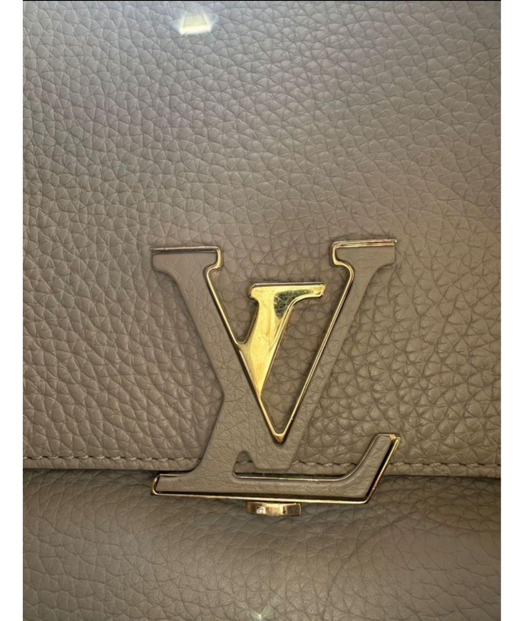 LOUIS VUITTON Бежевая кожаная сумка через плечо, фото 6