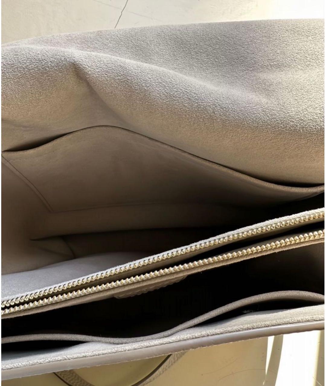 LOUIS VUITTON Бежевая кожаная сумка через плечо, фото 4