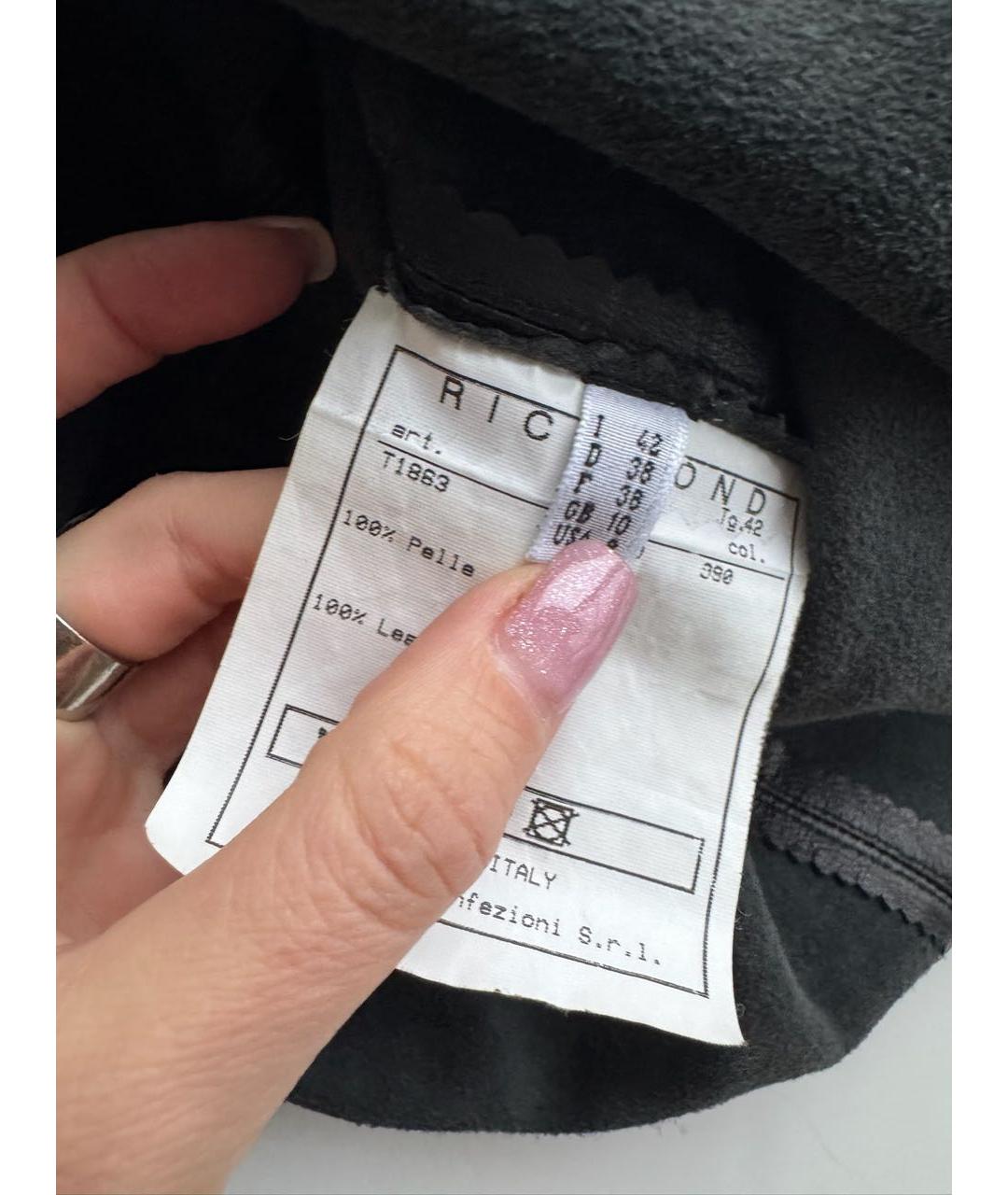 JOHN RICHMOND Черное кожаное коктейльное платье, фото 6