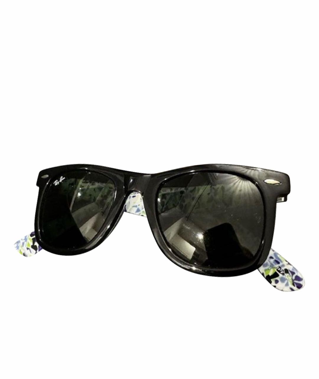 RAY BAN Черные пластиковые солнцезащитные очки, фото 1