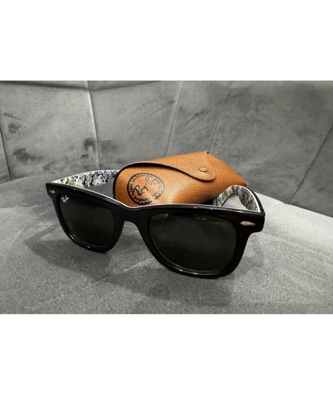 RAY BAN Черные пластиковые солнцезащитные очки, фото 5