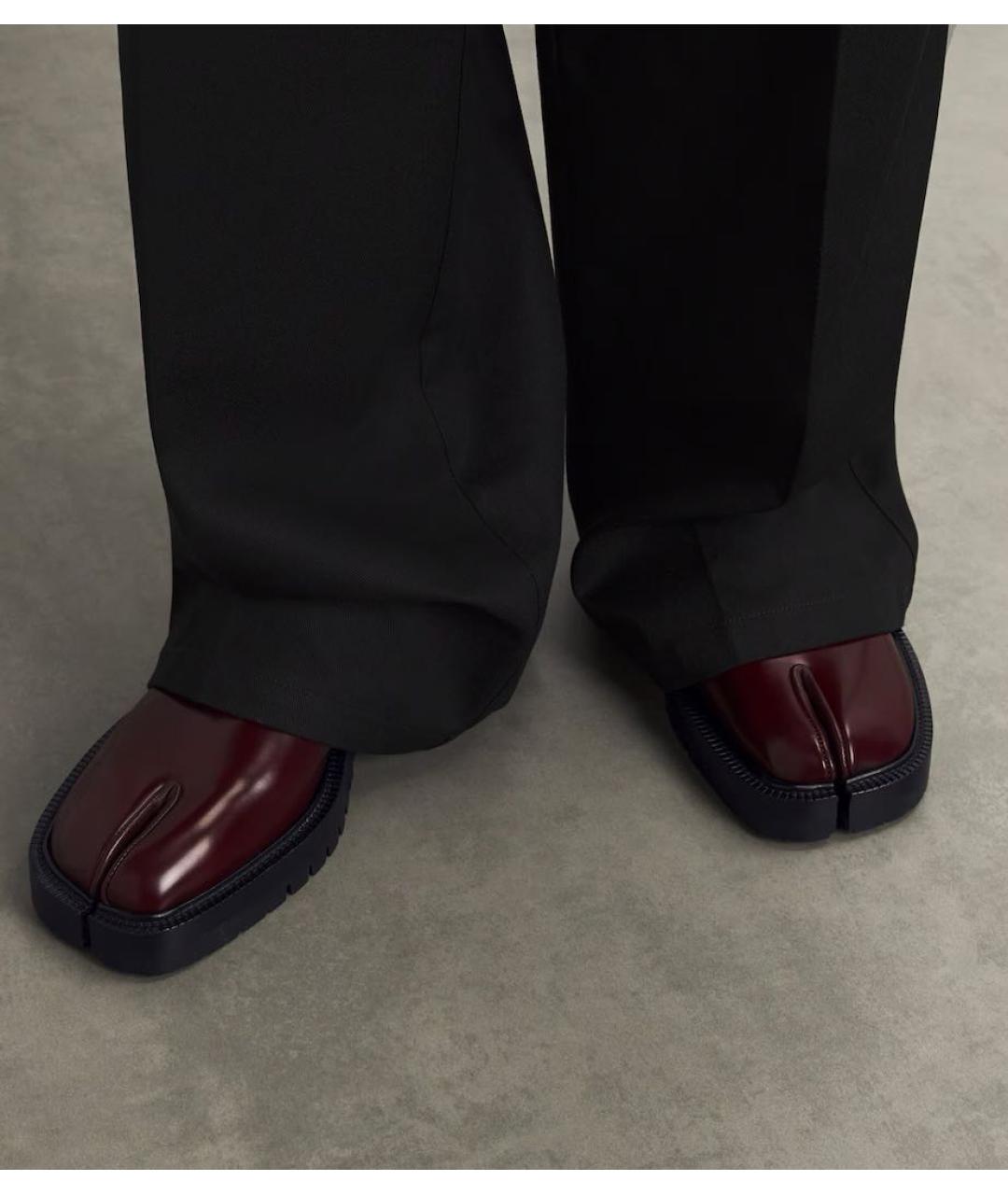 MAISON MARGIELA Бордовые кожаные брогги и оксфорды, фото 7