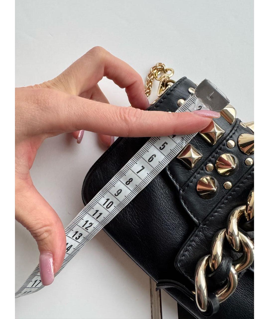 GIUSEPPE ZANOTTI DESIGN Черная кожаная сумка через плечо, фото 4