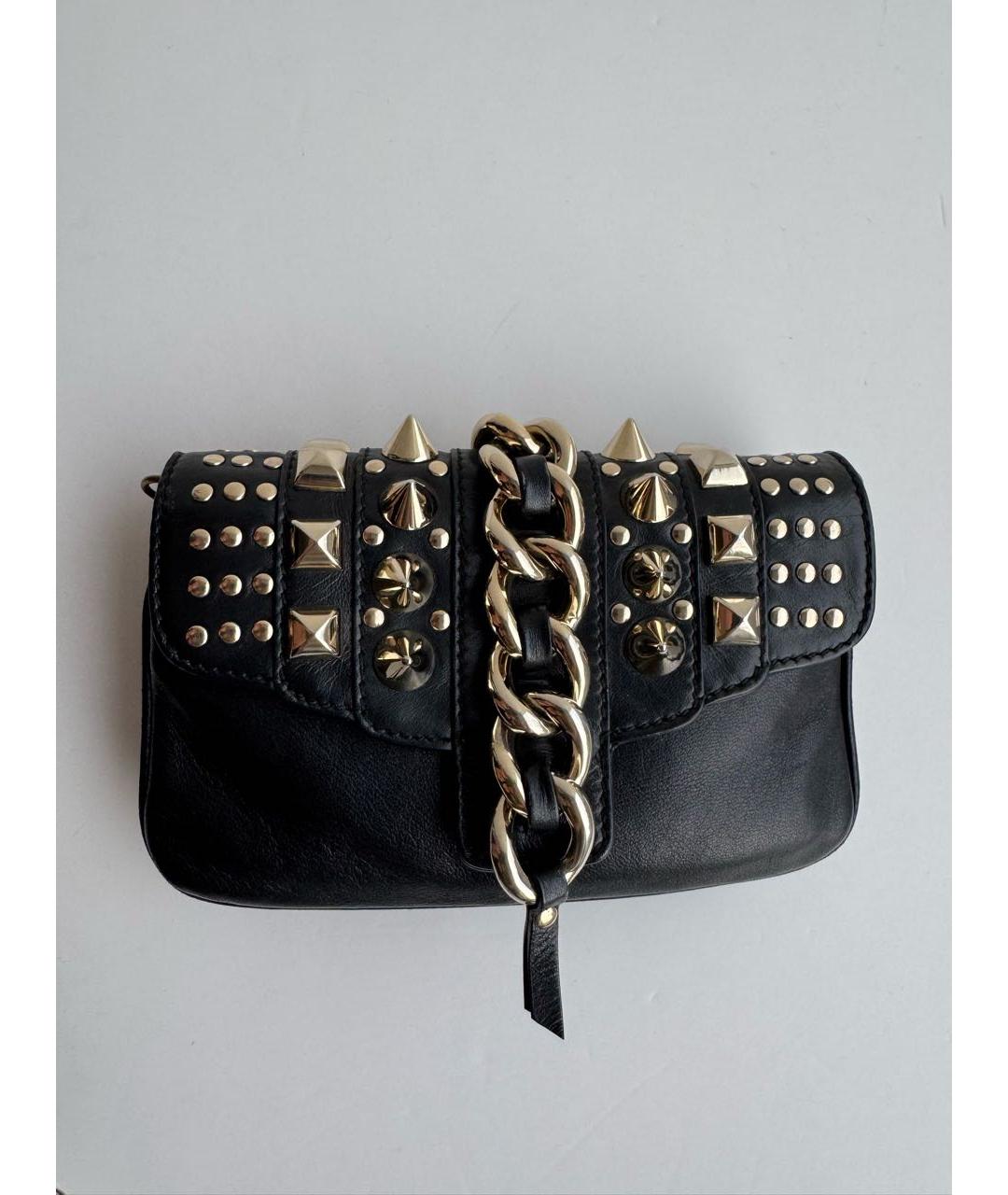 GIUSEPPE ZANOTTI DESIGN Черная кожаная сумка через плечо, фото 9