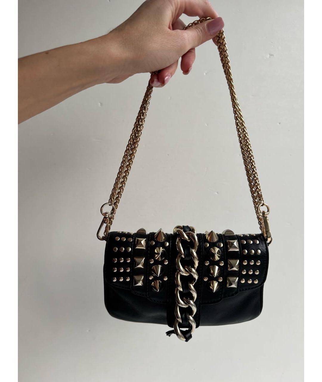 GIUSEPPE ZANOTTI DESIGN Черная кожаная сумка через плечо, фото 5