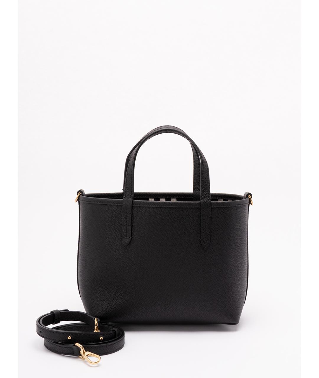 BURBERRY Черная кожаная сумка тоут, фото 2