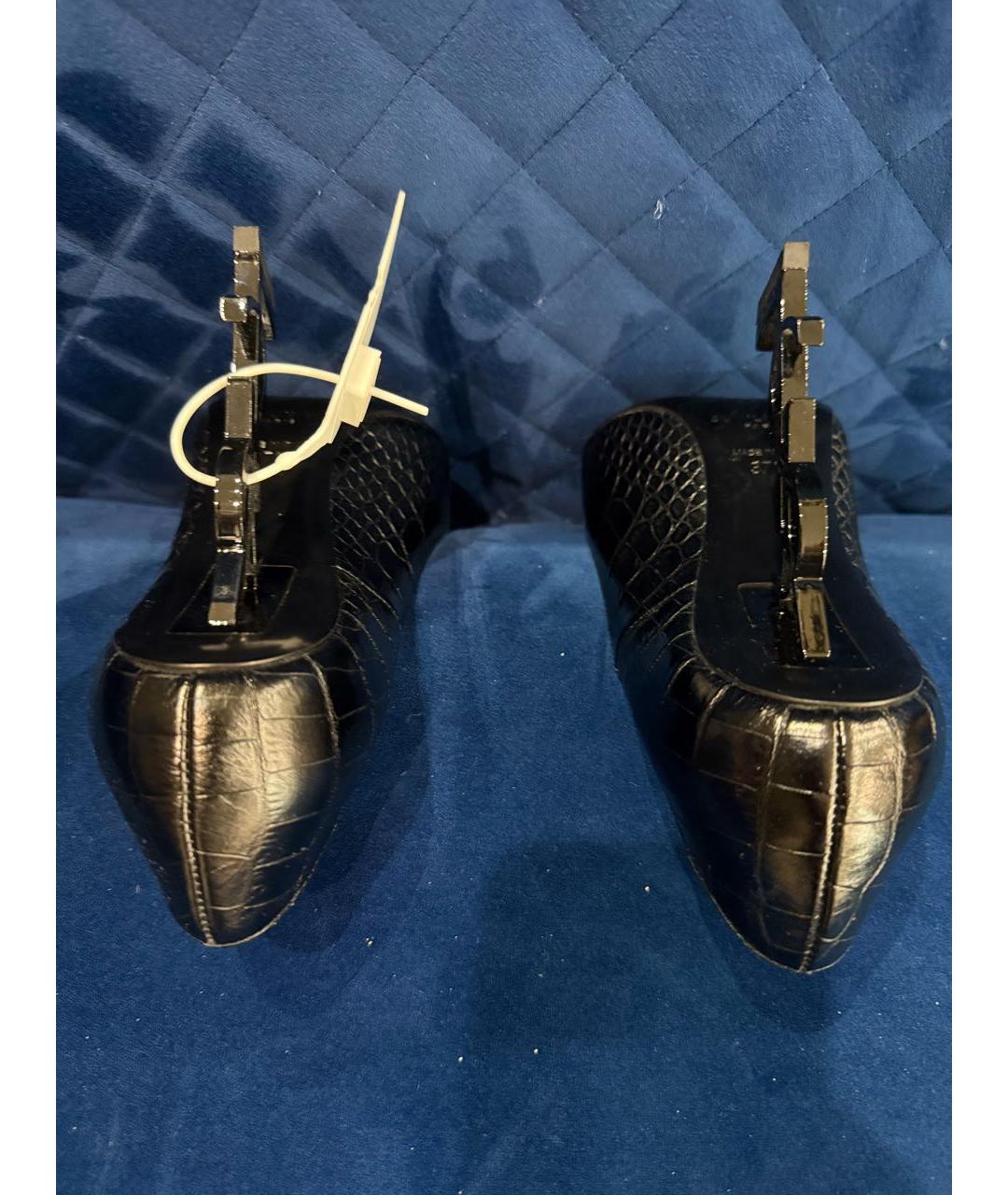 SAINT LAURENT Черные кожаные туфли, фото 4