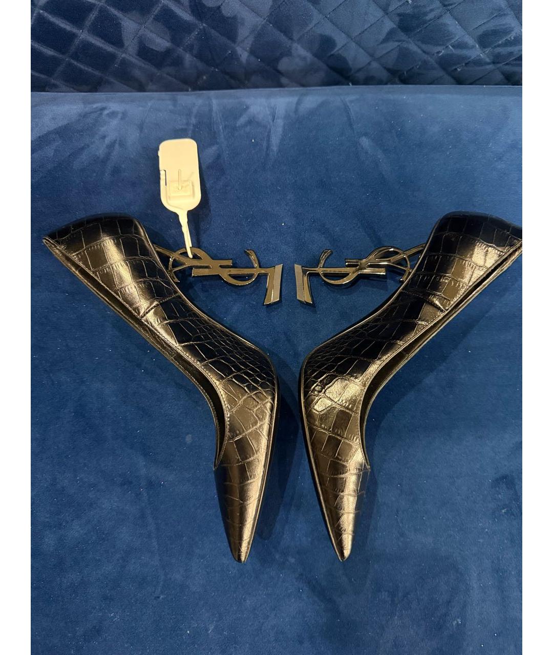 SAINT LAURENT Черные кожаные туфли, фото 5