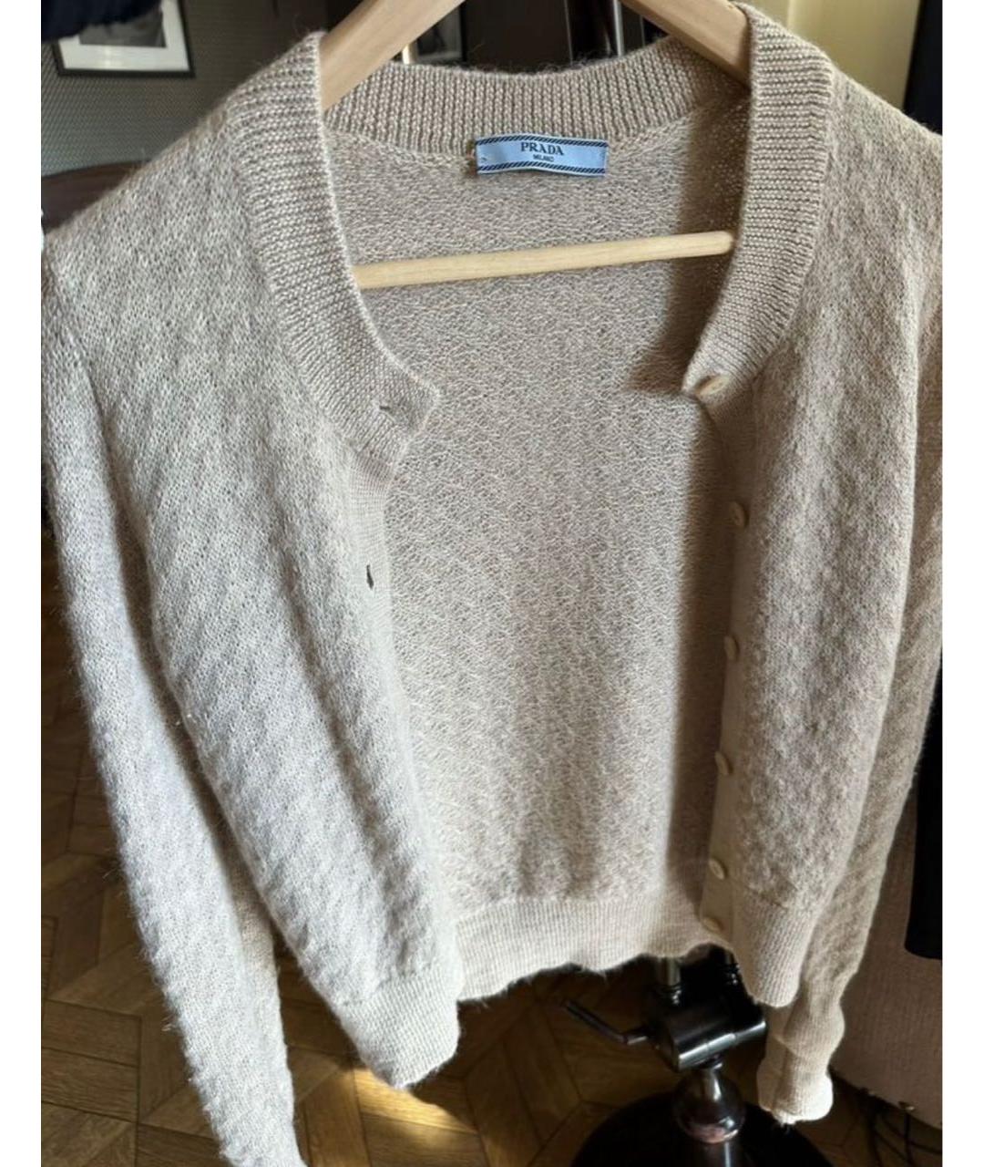 PRADA Бежевый шерстяной джемпер / свитер, фото 4
