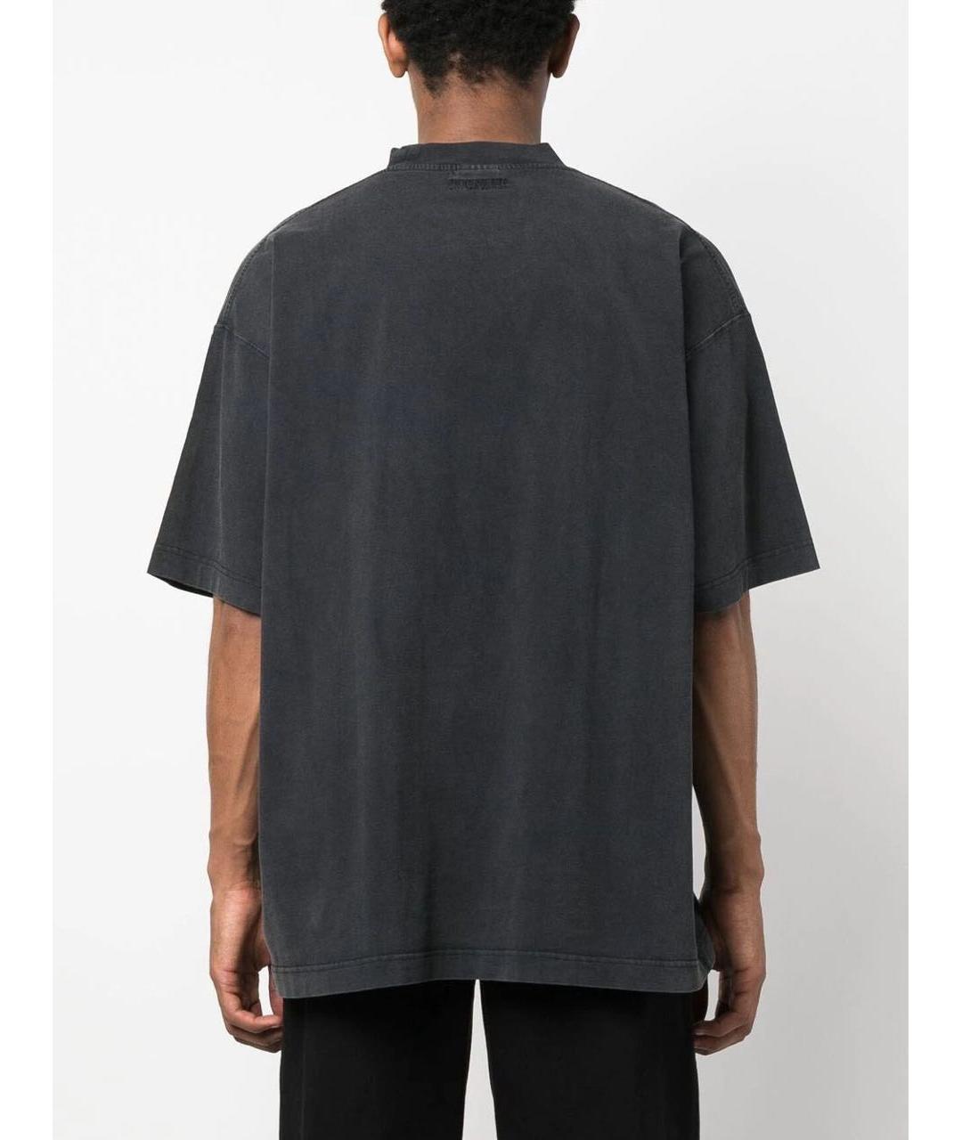 VETEMENTS Антрацитовая хлопковая футболка, фото 3